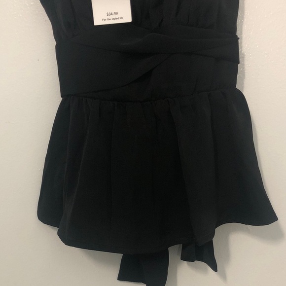 Trixxi Black Sleeveless Blouse with Tie Straps - Picture 5 of 7